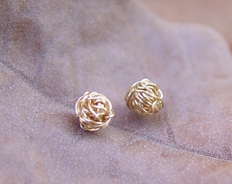 Gold Knot Stud Earrings, Gold Stud Earrings, Tiny Wire Ball Earrings, Gold Earring Studs, Gold Stud Earring, Gold Stud Earring, Stud Earing