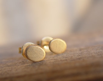 Gold Stud Earring, Gold Oval Studs, Gold Stud Earrings, Small Gold Earrings, Stud Earings