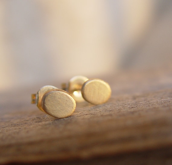 Gold Stud Earring, Gold Oval Studs, Gold Stud Earrings, Small Gold Earrings, Stud Earings