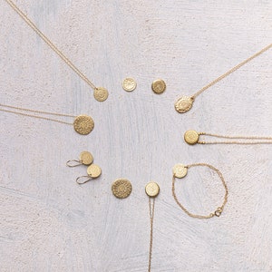 Gold Disc Earrings, Gold Earrings, Gold Earring, Circle Earrings, Simple Gold Dangle Earrings, Mandala Earring, Empowering Gift image 6