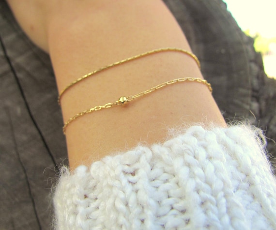 Gold Bracelet, Thin Gold Bracelet, Dainty Gold Chain Bracelet, Delicate Gold  Layering Bracelet, Seeds Beaded Bracelet, Empowering Gift -  Canada