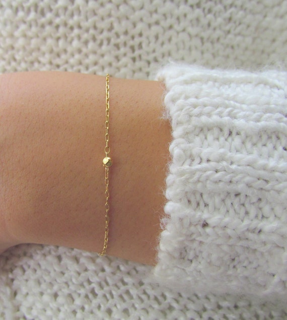 Gold Bracelet, Thin Gold Bracelet, Dainty Gold Chain Bracelet