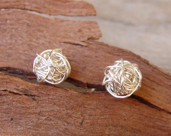 Small Sterling Silver Studs, Wire Ball Post Earrings, Sterling Silver, Silver Post Earrings, Siver Stud Earrings, Silver Studs Earrings