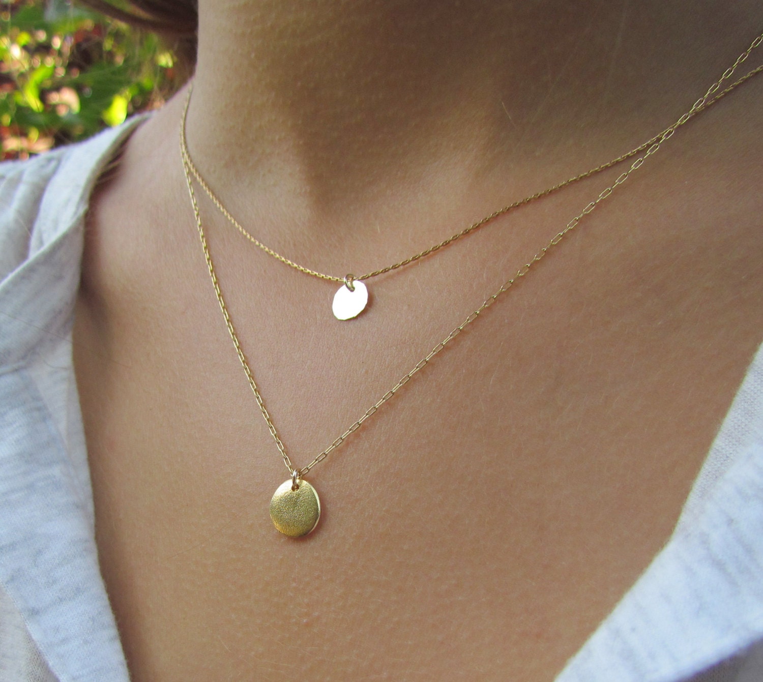 Gold Initial Disc Necklace | Gold Letter Disc Necklace | Personalised  KookyTwo
