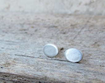 Silver Stud Earring, Silver Oval Studs, Silver Stud Earrings, Small Silver Earrings, Stud Earings