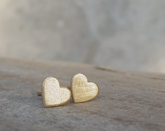 Gold Studs Earrings, Heart Gold Earrings, Gold Stud Earring, Gold Heart Studs, Stud Earings, Heart Studs, Gold Hearts Stud Earrings