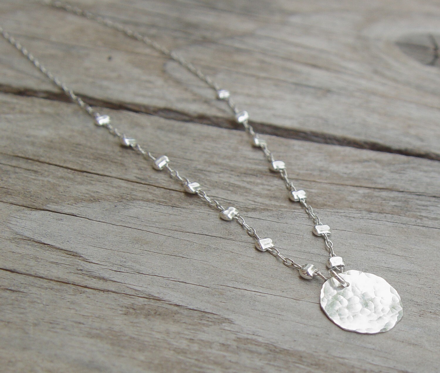 Sterling Silver Hammered Disc Pendant Necklace, FREE SHIPPING, Hammered  Circle Jewelry, Silver Round Pendant, Women's Simple Circle Necklace - Etsy