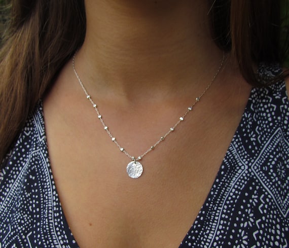 Sterling silver disc pendant Sterling silver disc pendant