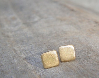Gold Stud Earrings, 5mm Small Gold Earrings, Gold Stud Earring, Gold Square Studs, Stud Earings, Gold Square Stud Earrings
