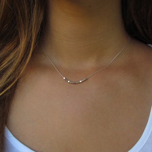 Silver Necklace, Silver Minimalist Necklace, Dainty Silver Necklace, Simple Silver Necklace, Layering Necklace, Modern Necklace