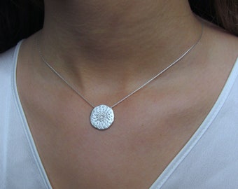 Silver Mandala Pendnat Necklace, Statement Necklace, Silver Necklace, Mandala Necklace, Mandala Jewelry, Coin Necklace, Silver Coin Necklace