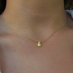 Gold Tropfen Halskette, kleine Träne Halskette, einfache Gold Halskette, Gold Träne Halskette, einfache Gold Halskette