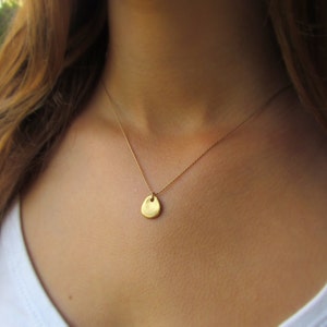 Gold Pebble Necklace, Simple Gold Necklace, Gold Necklace, Simple Gold Organic Jewelry