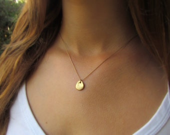 Gold Pebble Necklace, Simple Gold Necklace, Gold Necklace, Simple Gold Organic Jewelry