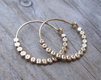 Simple Gold Hoops, Small Gold Hoop Earring, Hammered Gold Hoop Earrings, Gold Hoop Earrings, Thin Gold Hoop Earrings