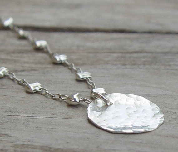 Hammered Silver Disk Necklace | Handmade Jewellery | Norfolk