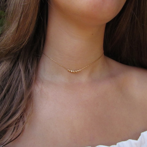 Gold Choker Necklace Dainty Layered 