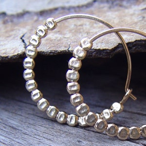 Simple Gold Hoops, Small Gold Hoop Earring, Hammered Gold Hoop Earrings, Gold Hoop Earrings, Thin Gold Hoop Earrings image 2