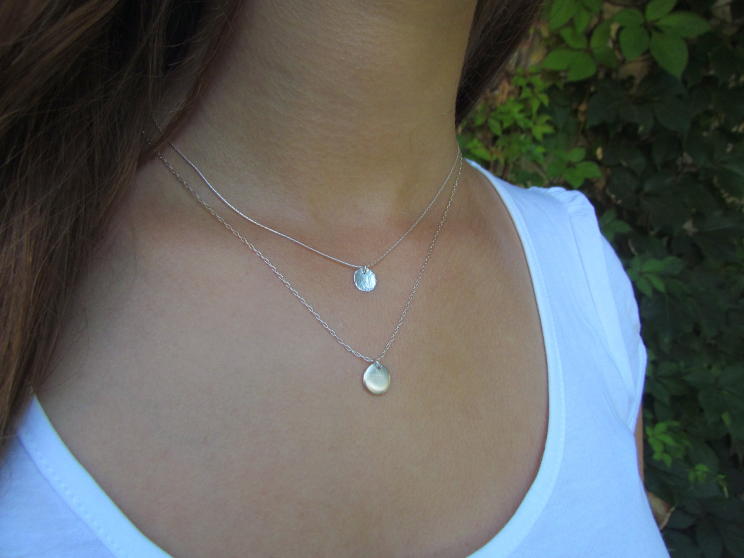 Simple Silver Necklaces Layered 