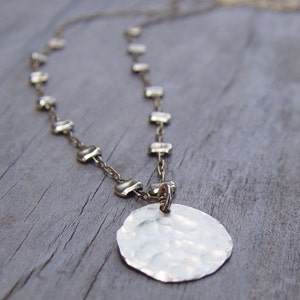 Small Shiny Gold Disc Necklace, Gold Necklace, Gold Disc Necklace, Gold ...