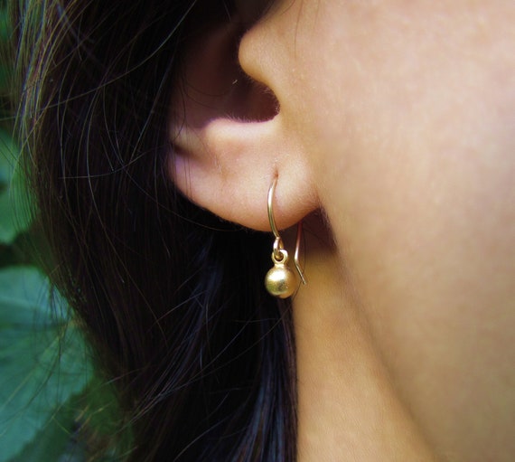 Buy Gold Ball Dangle Earrings Gold 14k Ball Earrings Gold Online in India   Etsy