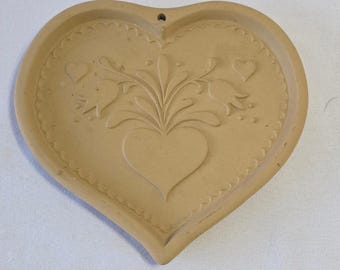 Bruine tas Cookie Art Hartvorm 1986 Vintage Bakken Keukengerei