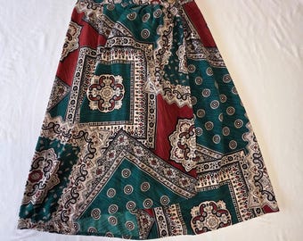 Graver Studio Vintage patchwork midi-wikkelrok boho klein jaren 90