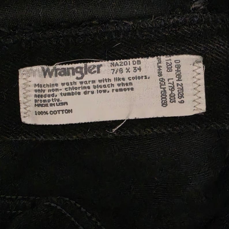 Wrangler Silver Lake Vintage High Waisted Black Straight Leg Jeans USA 7/8x34 image 7