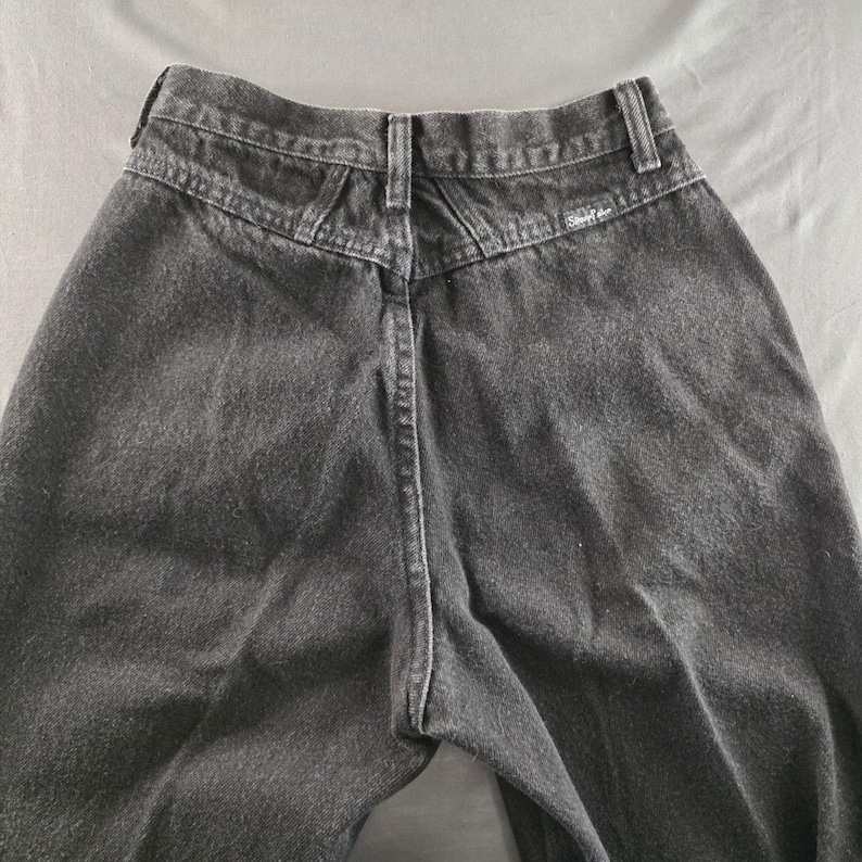 Wrangler Silver Lake Vintage High Waisted Black Straight Leg Jeans USA 7/8x34 image 1