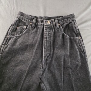 Wrangler Silver Lake Vintage High Waisted Black Straight Leg Jeans USA 7/8x34 image 4