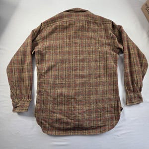 Pendleton Wool Shirt Vintage Plaid Quilt Lined M Brown Tan Workwear USA 70s 80s image 6