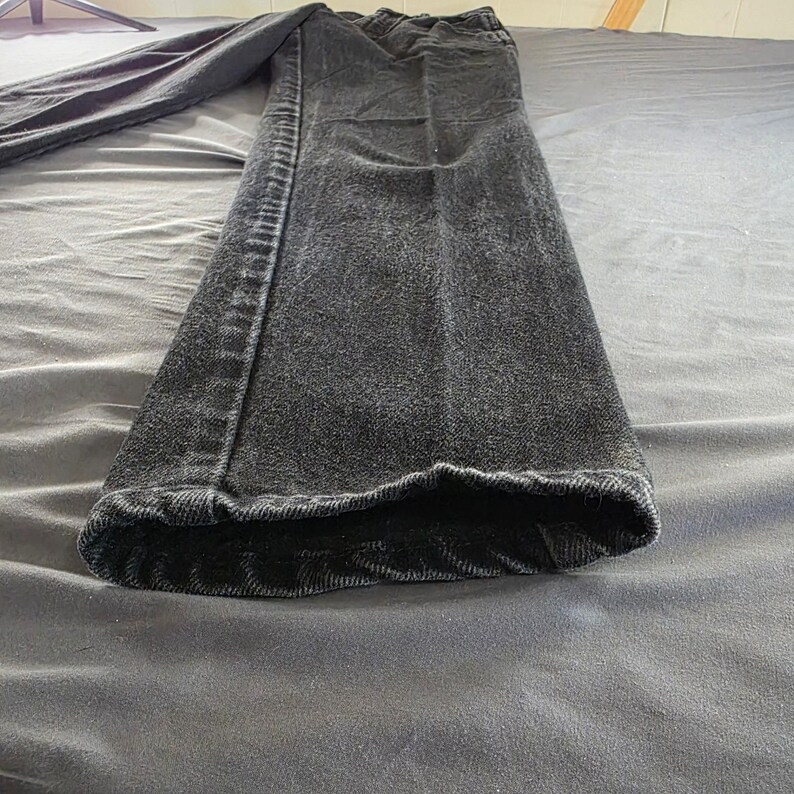 Wrangler Silver Lake Vintage High Waisted Black Straight Leg Jeans USA 7/8x34 image 3