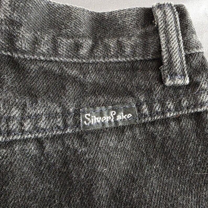 Wrangler Silver Lake Vintage High Waisted Black Straight Leg Jeans USA 7/8x34 image 8