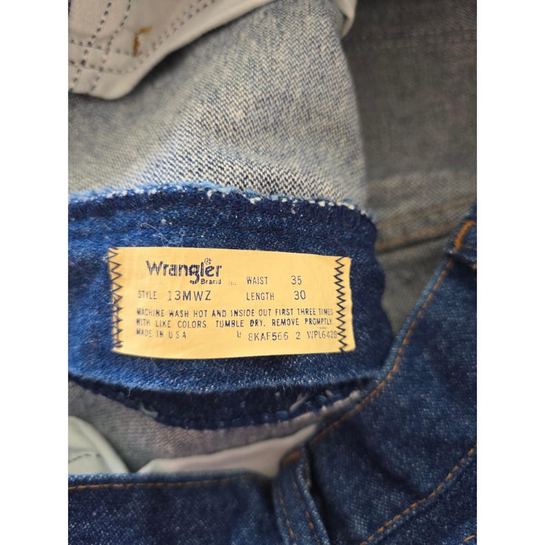 Vintage Wrangler 13MWZ cowboy-snit jeans 35 x 30 western 70s 80s Scovill VS afbeelding 6