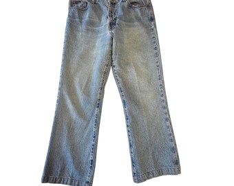 Calvin Klein Bootleg Jeans Double Stone Wash Vintage Size 13 Blue Denim 90s Y2K