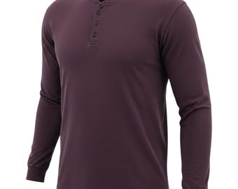 VTG 90s St. Johns Bay Sueded Henley Shirt Cotton Long Sleeve XXL Purple
