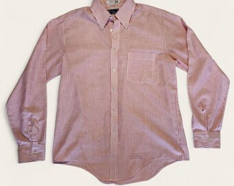Vintage Button Down Shirt Gestreifte Langarm Rot Weiß 16 34/35 Western