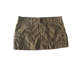 Abercrombie & Fitch Cargo-minirok lage taille Utility Y2K olijfgroen maat 6
