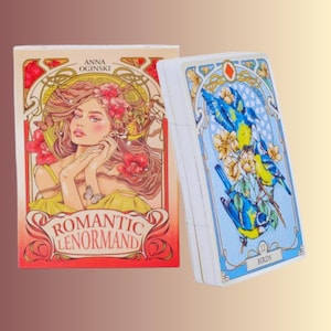 Romantische Orakelkarten 37 Stück Deck | Blumen-Tarot-Karten | Jugendstil Blumen Tarots | Einzigartige Geschenke.