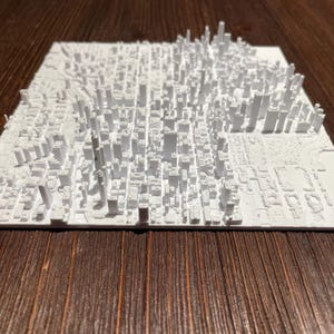 Chicago 3D Topographic Map | 3D Chicago Wall Art | 3D Print Terrain Map | Office Art