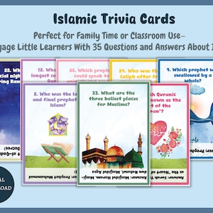 Islamische Trivia Karten | Lustiges Lernspiel für Moslems| Islamische Lernspiele| Koran, Sure und Frage| Islamische Spiele Wissensquiz