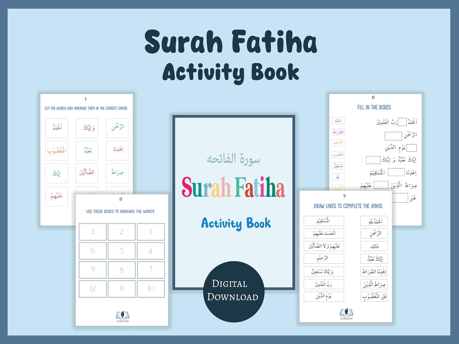 Surah Fatiha Activity Book: Quran Learning for Kids (digital Download ...