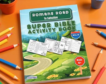 Romans Road to Salvation Activity Book for Kids 4+, Sunday School (Printable PDF)