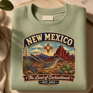 New Mexico Roadrunner Patch PNG, Embroidered Southwest Desert Badge, Vintage State Bird Sublimation Design, Digital Download