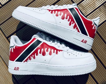 Custom Nike AirForce 1, Trinidad & Tobago Flag, Drip, Hand-Painted Gift, Low Dunks, Cool New Trending