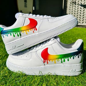 Custom AirForce 1, Custom Nike Shoes, Rainbow Drip Custom, Hand-Painted Gift, Low Dunks, Cool New Trending