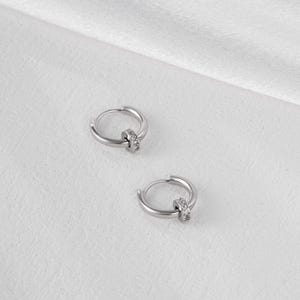 Sterling Silver CZ Huggie Hoop Earrings: Minimalist Unisex Jewelry, Christmas Gift