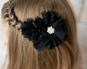 Items Similar To Black Hair Clip Black Feather Clip Holiday Clip