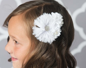 White Flower First Communion Hair Clip1st Communion Hair ClipBaptism Hair ClipChristening Hair ClipWedding Hair ClipHair Piece