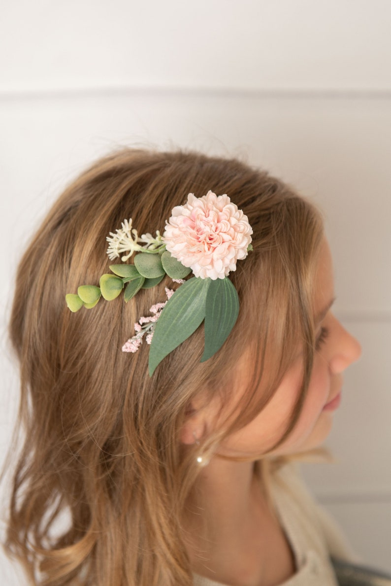 Blush Hair Clip Pink Silk Flower Hair Clip Floral Hair Clip Etsy